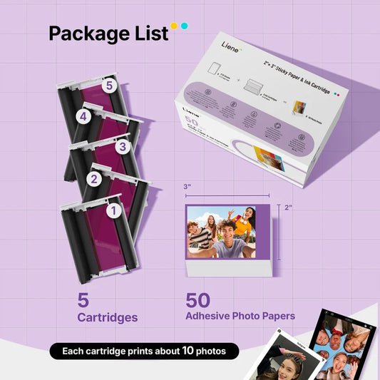 Pearl N200 Pro 2x3" Dye-Sublimation Photo Paper 50 Sheets
