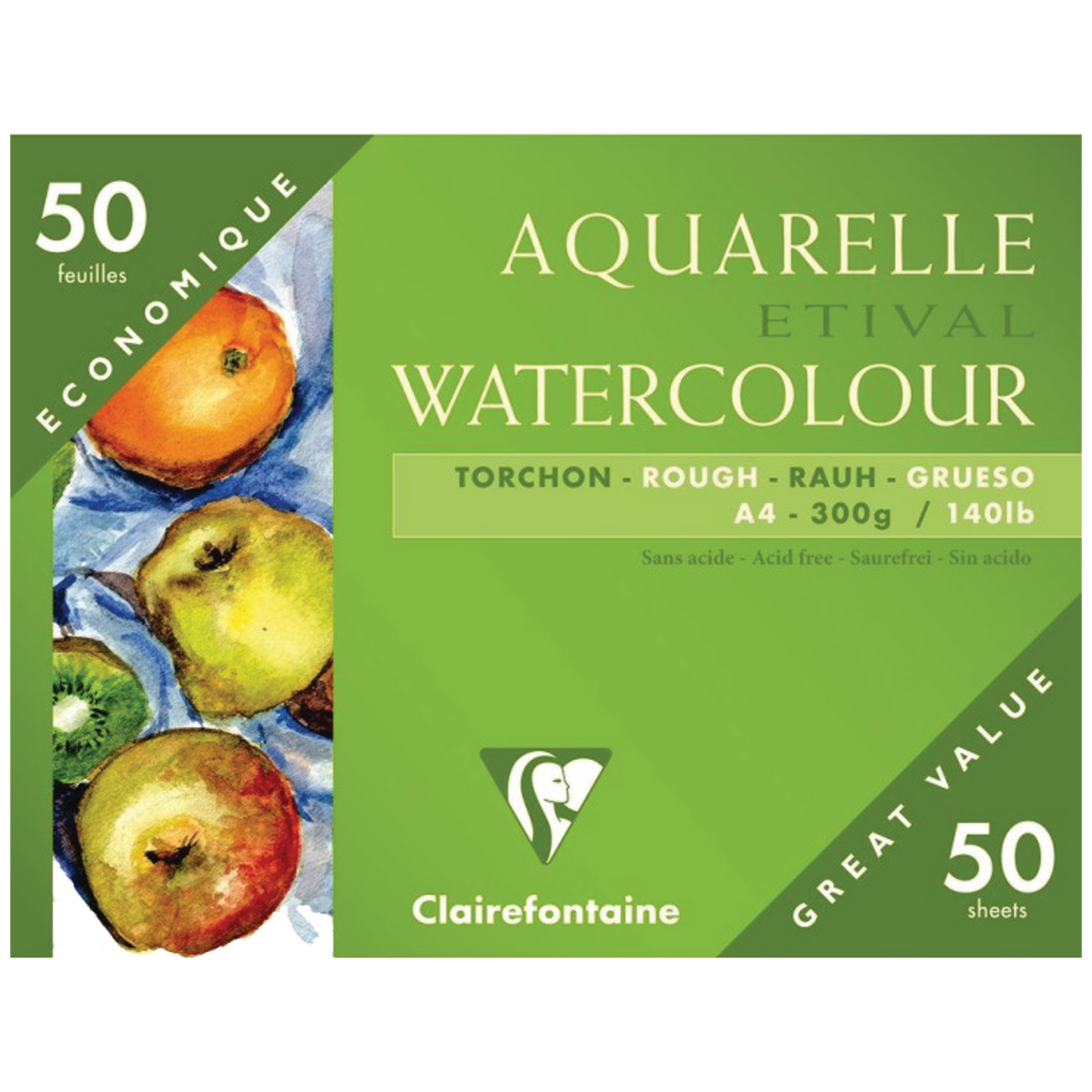 CLAIREFONTAINE Aquarelle Etival WC Rough 10SH 300G 12x5.5