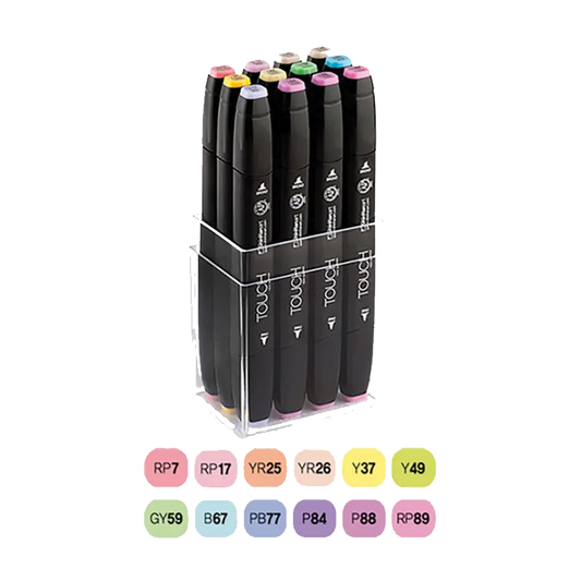 SINHAN Touch Twin 12 Marker Pen Set: Pastel Color Set