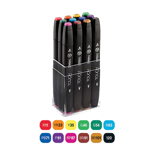 SINHAN Touch Twin 12 Marker Pen Set : Main Colors