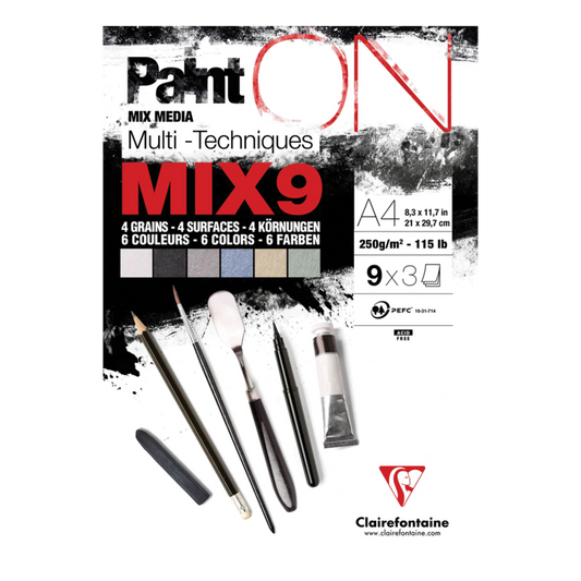 CLAIREFONTAINE PAIN ON Multi Techniques MIX9 27 Sheets 250G A4