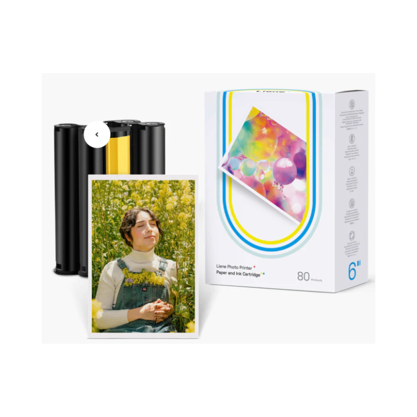 AMBER 4X6” PHOTO PRINTER PAPER 80 SHEETS AND 2 INK CARTRIDGES REFILL