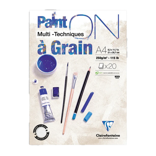 CLAIREFONTAINE PAIN ON Multi Techniques Grain PAD 20SH 250G A4