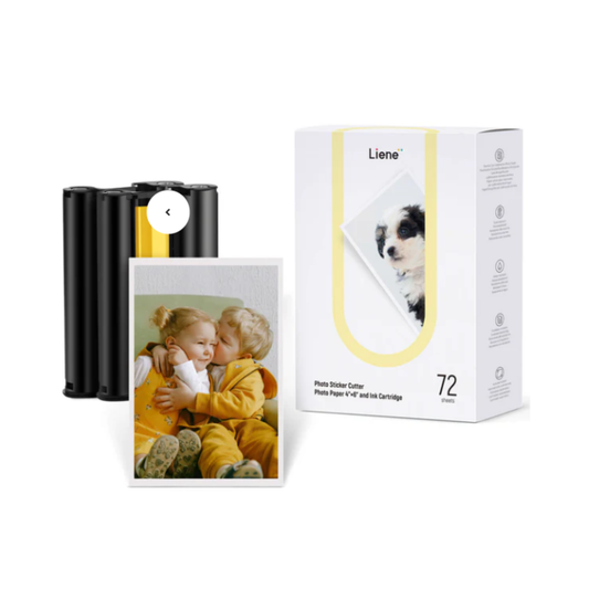 PIXCUT S1 4X6” PHOTO PAPER 72 SHEETS & 2 INK CARTRIDGES REFILL