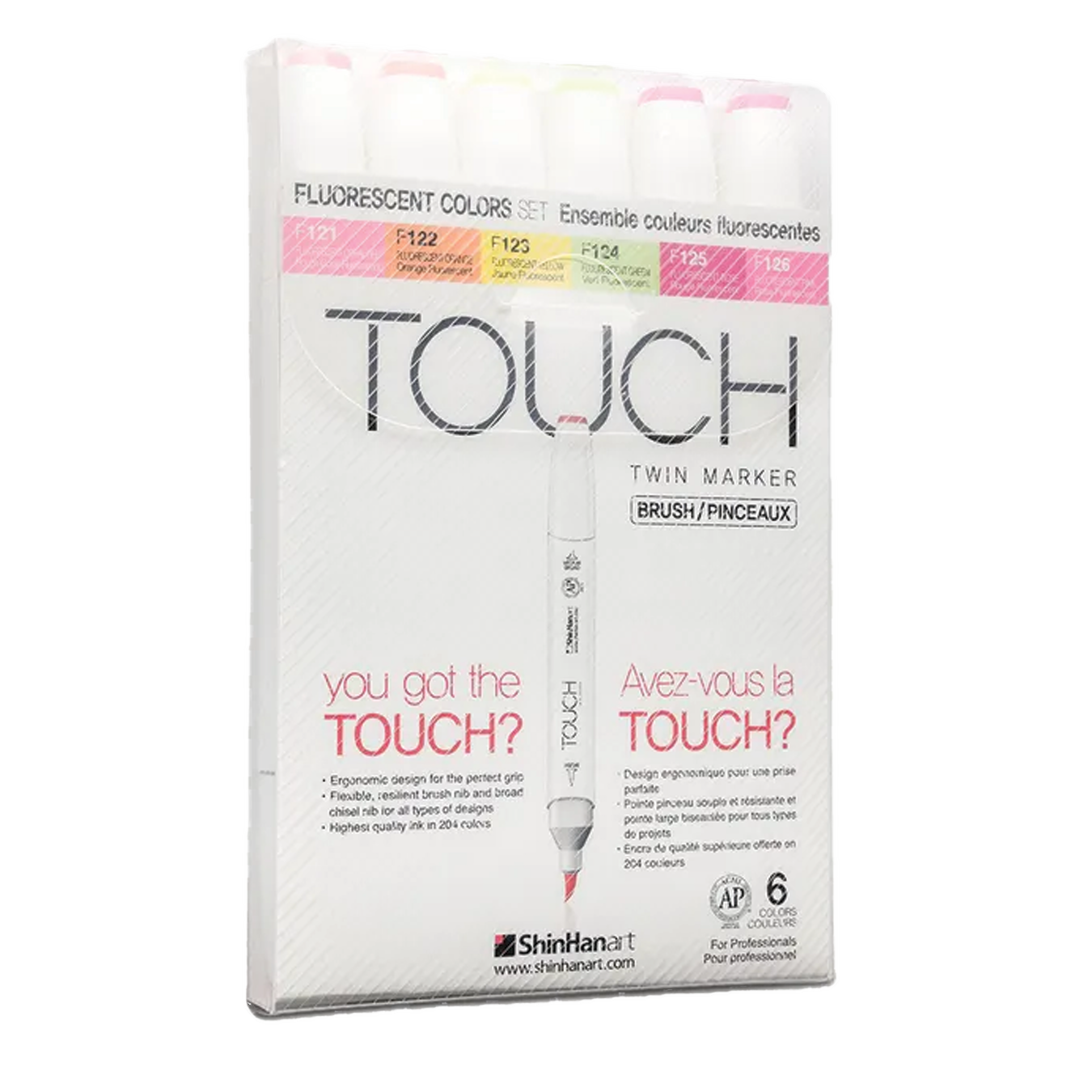 SINHAN Touch Twin Marker 6 Main: Flourescent Color Set