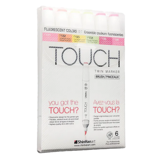 SINHAN Touch Twin Marker 6 Main: Flourescent Color Set