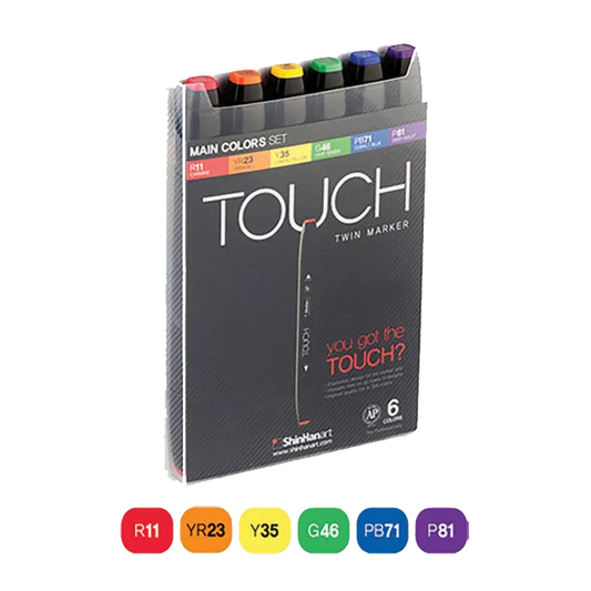 SINHAN Touch Twin Marker: 6 Main Color Set